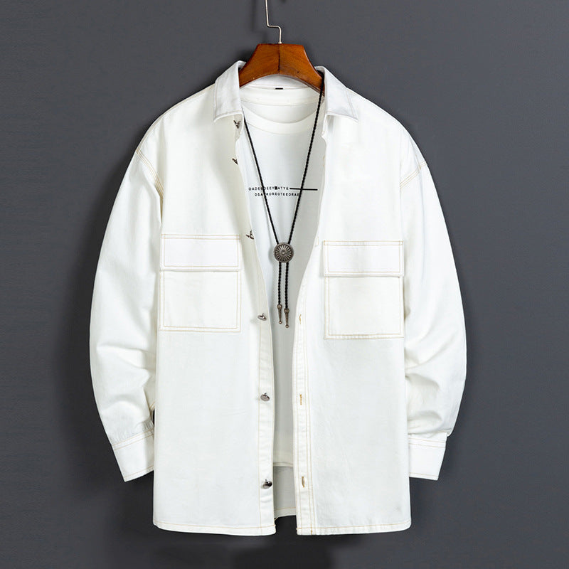 Meeste uus moodne puuvillane pikkade varrukatega särk