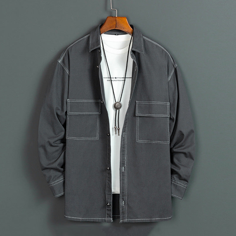 Meeste uus moodne puuvillane pikkade varrukatega särk