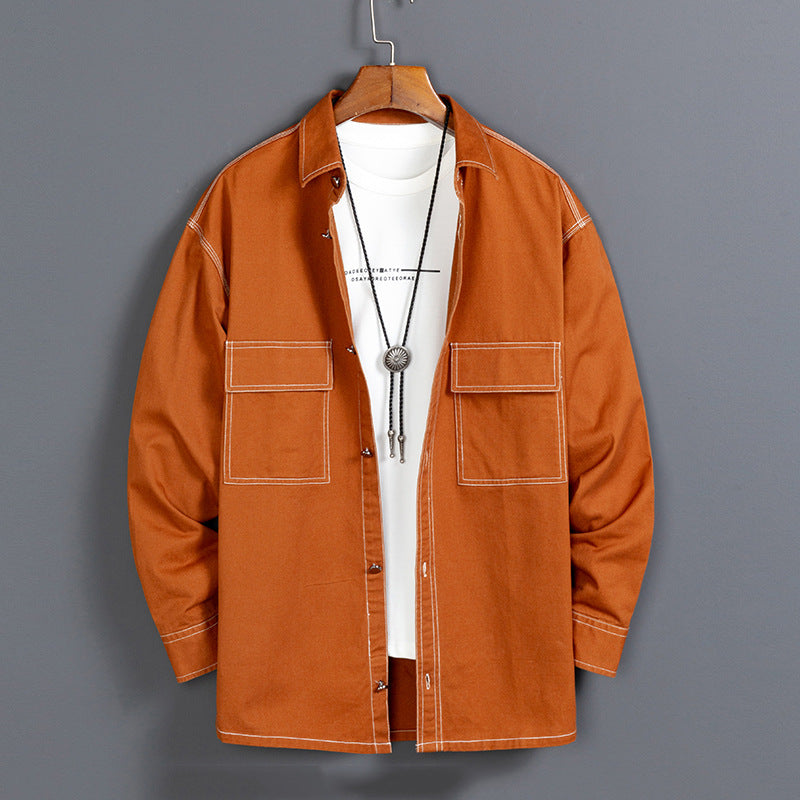 Meeste uus moodne puuvillane pikkade varrukatega särk