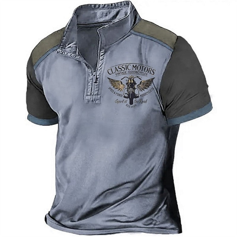 Vintage lühikeste varrukatega meeste polosärk