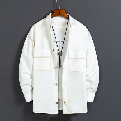 Meeste uus moodne puuvillane pikkade varrukatega särk