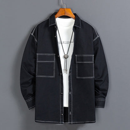 Meeste uus moodne puuvillane pikkade varrukatega särk