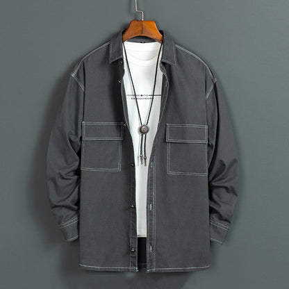 Meeste uus moodne puuvillane pikkade varrukatega särk