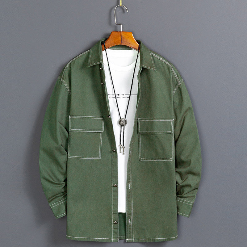 Meeste uus moodne puuvillane pikkade varrukatega särk