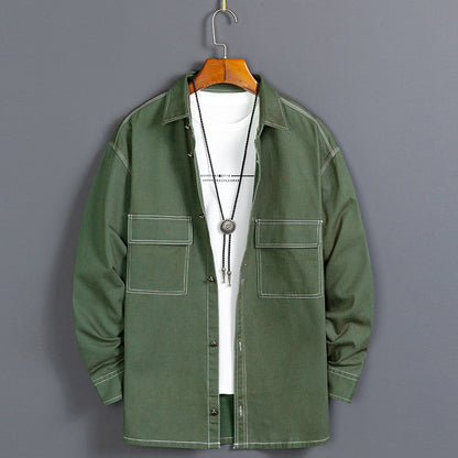 Meeste uus moodne puuvillane pikkade varrukatega särk