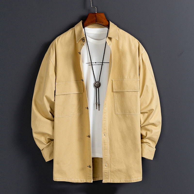 Meeste uus moodne puuvillane pikkade varrukatega särk