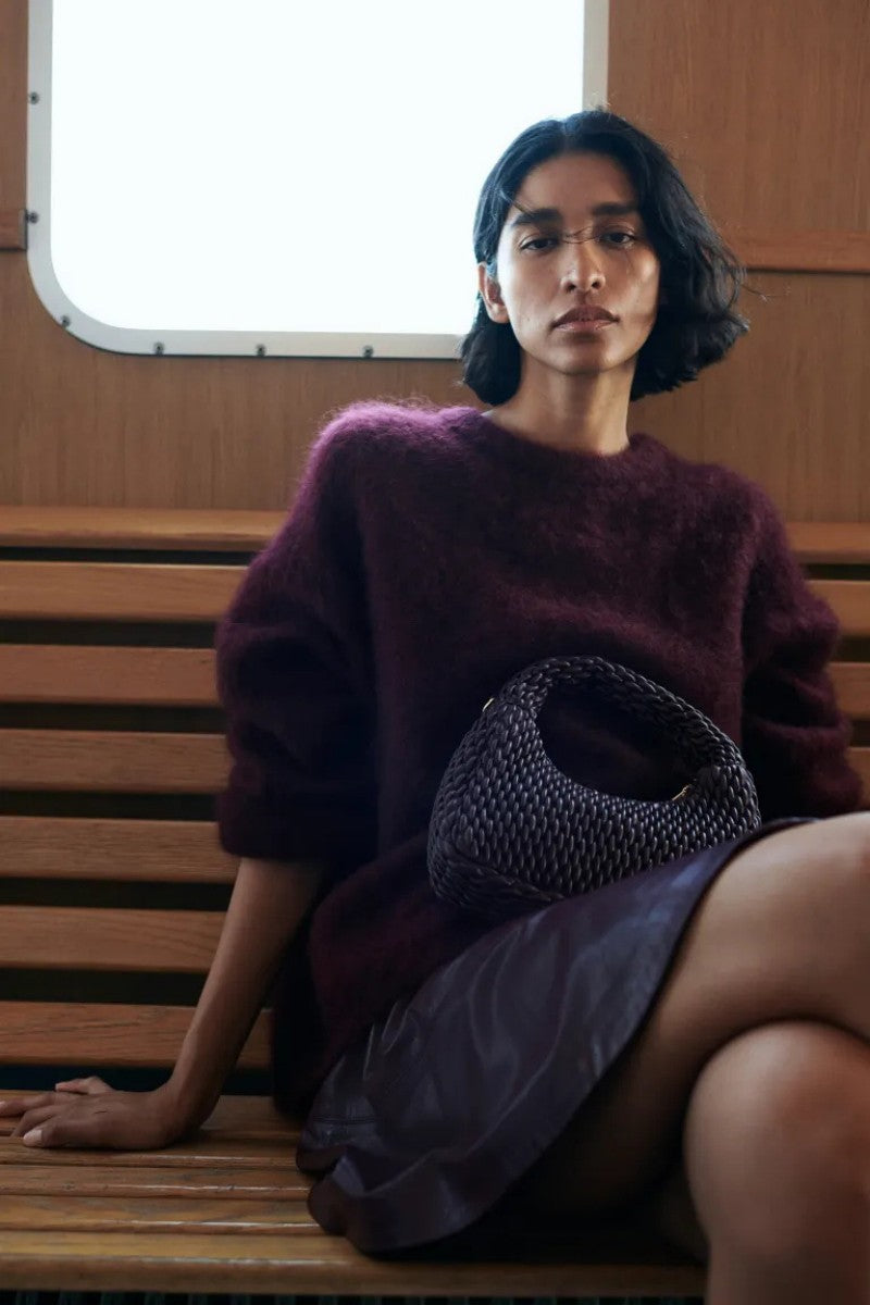 Ümara kaelusega fliisist kampsun 