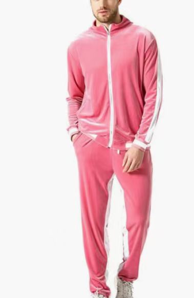 Kontrastne kuldne sametist meeste ülikond 