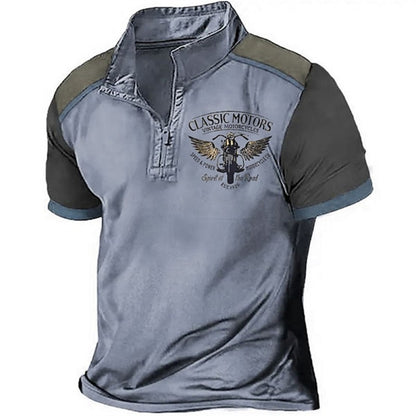 Vintage lühikeste varrukatega meeste polosärk 