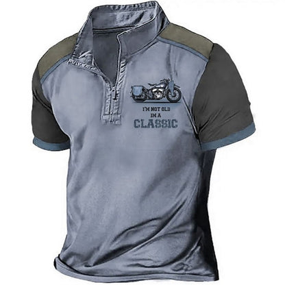 Vintage lühikeste varrukatega meeste polosärk 